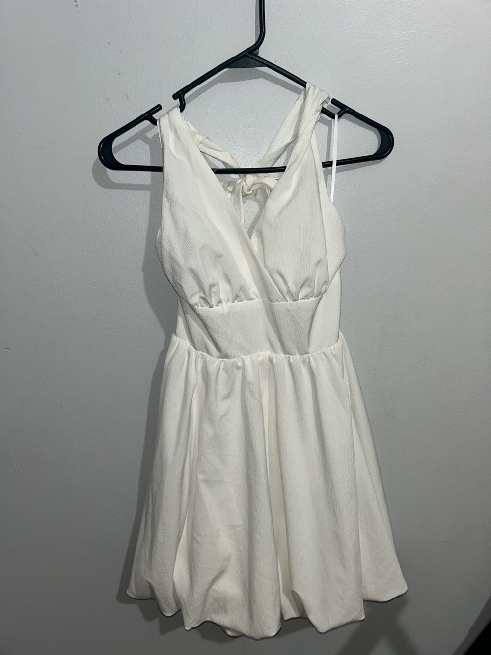 Women's Cream Halter Fit & Flare Dress
